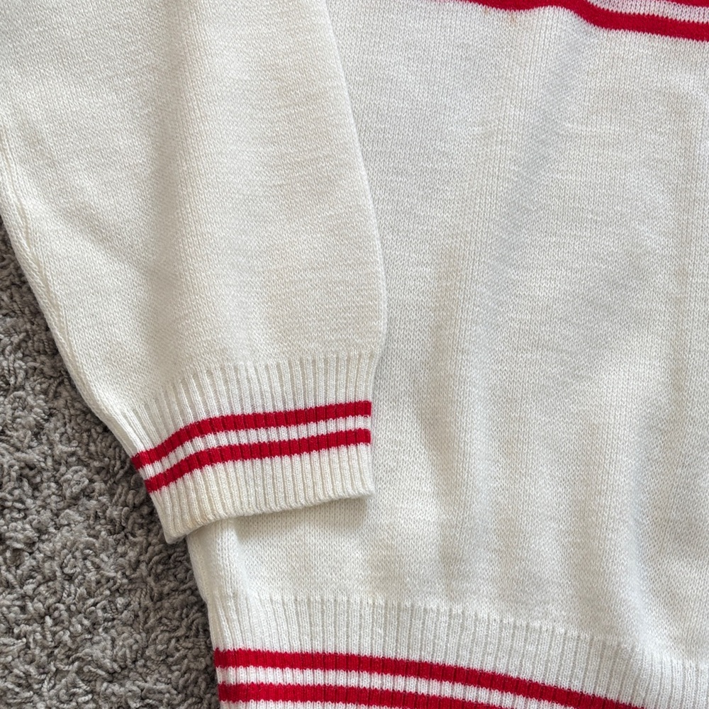 Wisconsin Vintage Wool Crewneck Sweater - Red and White - Picture 4 of 11